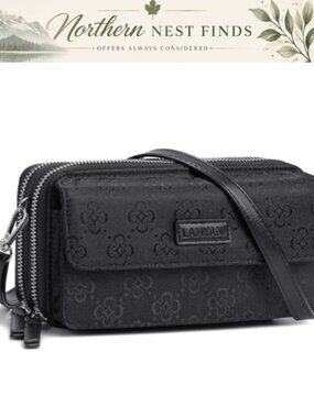 RFID Crossbody Wallet Wristlet Purse with Phone Pocket Vegan Leather